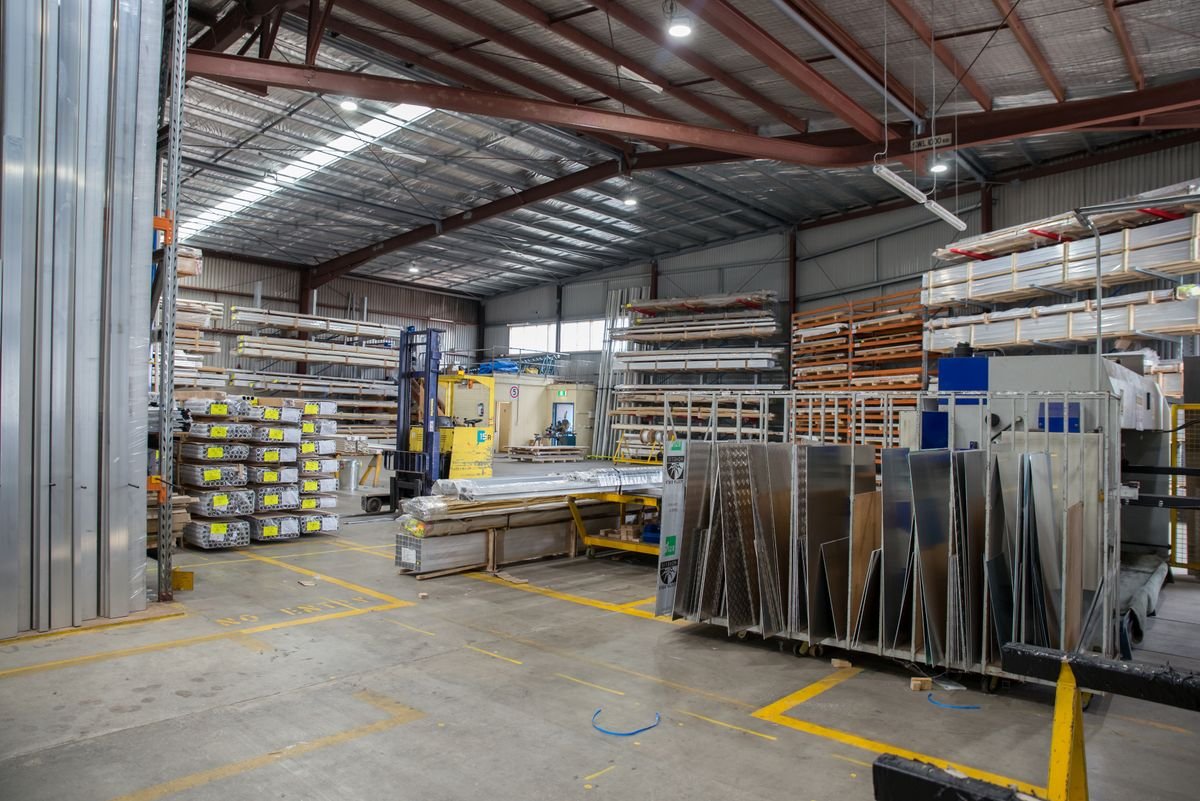 Warehouse with steel sheets