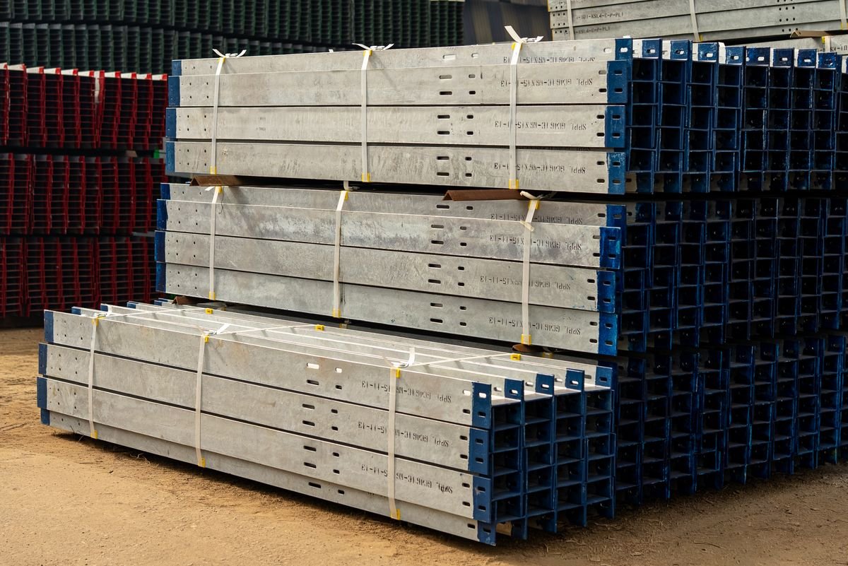 Steel beams in the yard