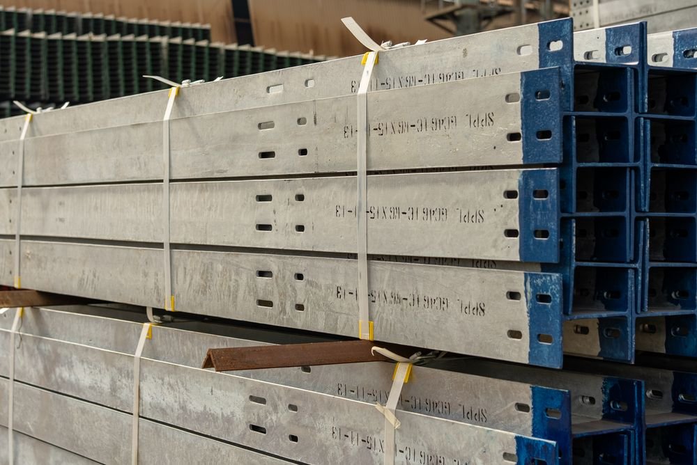 Stacked metal beams
